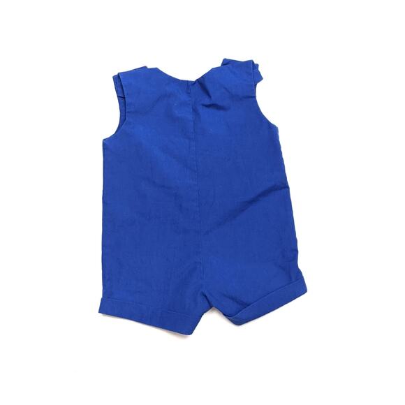 Vintage Shortalls Romper Baby Boys Sz 9-12m Duck Applique Summer - Picture 3 of 4